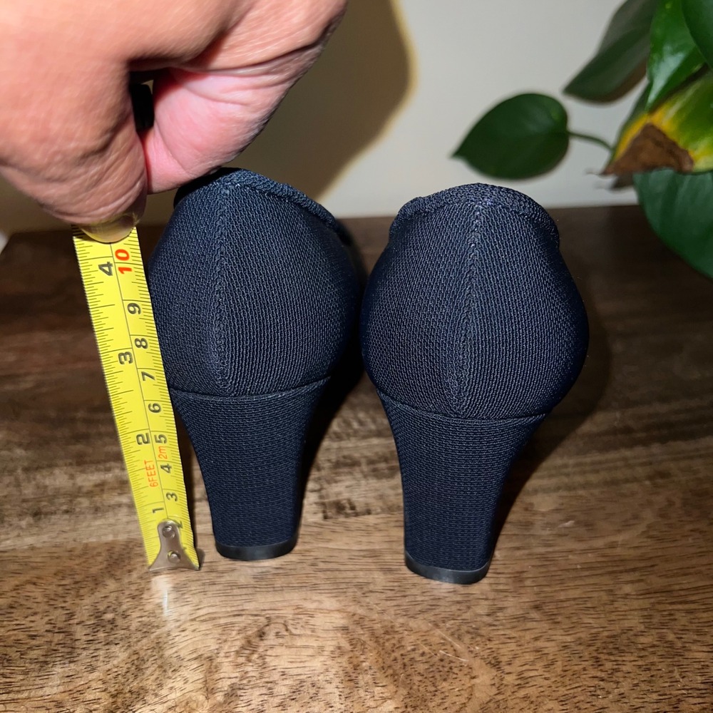 Lifestride Womens 7M Blue Fabric Block Heel Pumps Career Wear Comfort Workwear - Picture 4 of 8